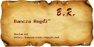 Bancza Regő névjegykártya